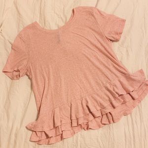 Pink ruffled top!